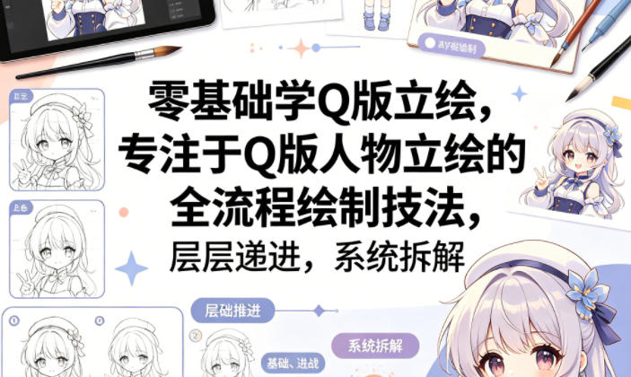 莫哪：想学Q版立绘但不知道从哪开始？零基础自学入门教程全攻略-思维日记