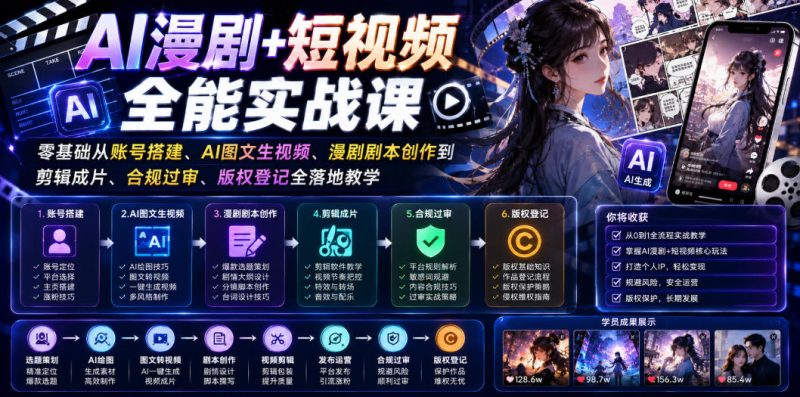 2026年最大内容风口！C导《AI漫剧短视频全能实战课》流出：零基础、纯实操，一站式打通从剧本到变现全流程！-思维日记
