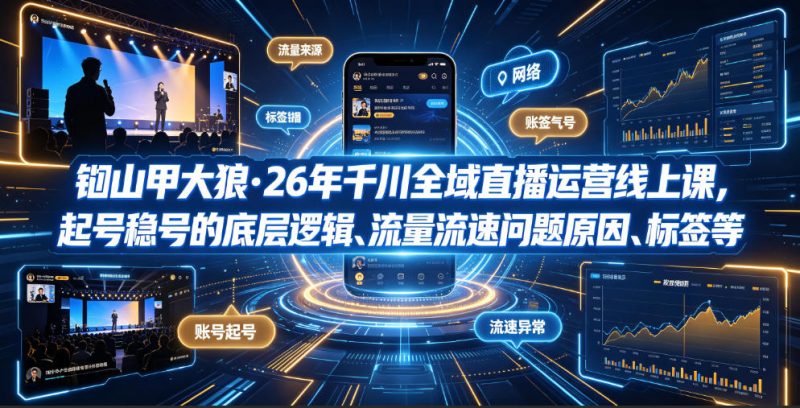 【内部流出】钏山甲大狼2026千川全域直播运营课完整版！把直播间推流逻辑比作发动机、离合器、变速箱，听完直接通透！-思维日记